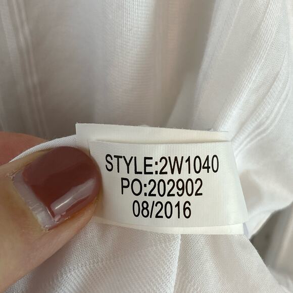 Vineyard Vines White Cap Cotton Relaxed Dobby Print Pintuck Popover Top Size 4 - Picture 5 of 10